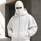Heren-sweatshirt met ritssluiting en dubbele capuchon