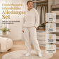 Loungebroek met capuchon en zachte fleece voor dames: set van sweatshirt en broek