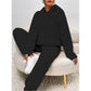 Loungebroek met capuchon en zachte fleece voor dames: set van sweatshirt en broek