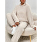 Loungebroek met capuchon en zachte fleece voor dames: set van sweatshirt en broek
