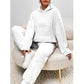 Loungebroek met capuchon en zachte fleece voor dames: set van sweatshirt en broek