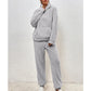 Loungebroek met capuchon en zachte fleece voor dames: set van sweatshirt en broek