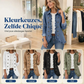 Dames moeiteloos overhemd van denim met knopen, shacket