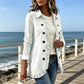 Dames moeiteloos overhemd van denim met knopen, shacket