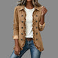 Dames moeiteloos overhemd van denim met knopen, shacket