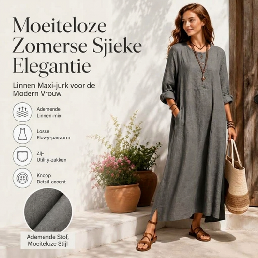 Casual maxi-jurk voor dames met zakken