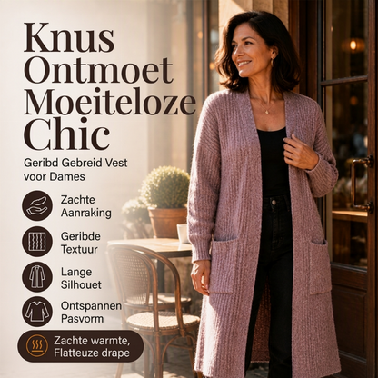 Gezellige Geribbelde Longline Cardigan voor Vrouwen