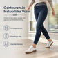 Dames high-waist pull-on slim fit donkerblauwe denim jeans met brede elastische tailleband