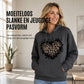 Casuele fleecehoodie voor dames met luipaardhartprint en kangoeroezak