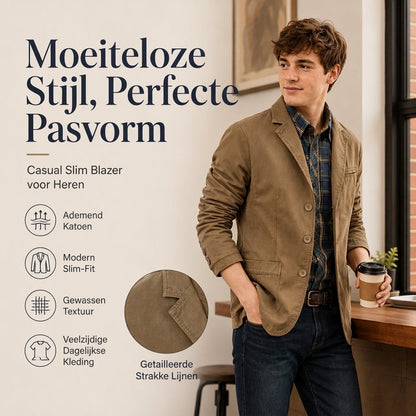 Heren colbert met getrapte revers, slim-fit model