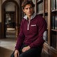 Warme casual sweatshirt met kwartrits voor heren
