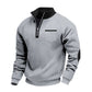 Warme casual sweatshirt met kwartrits voor heren