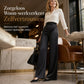 Elegante satijnen hooggetailleerde wijde pijpen broek met asymmetrische taille
