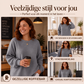 Zachte Wafelgebreide Trui met Ronde Hals