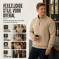 Heren casual jacquard sweater met halve rits