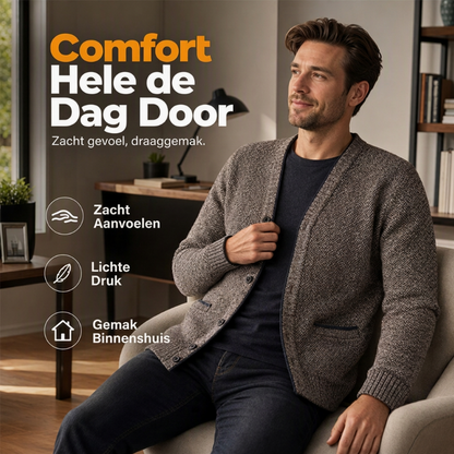 Heren casual vest met knopen en breisel