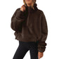 Warme en comfortabele dames sweatshirt met halve rits
