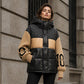 Women's Patchwork Hooded Puffer Jacket