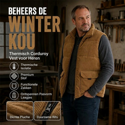 Heren verdikte corduroy gewatteerde bodywarmer