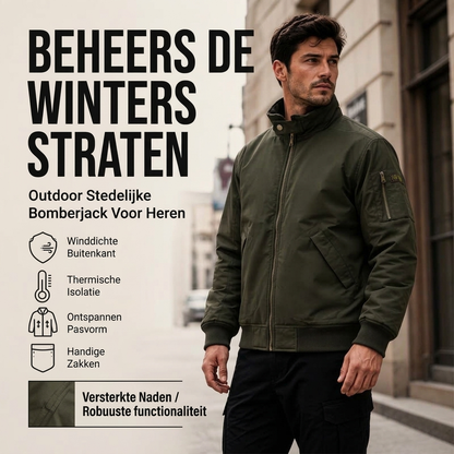 Heren losse bomberjack met pluche voering