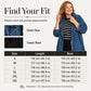 Lange denimjas met dubbele knoopsluiting voor dames