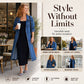 Lange denimjas met dubbele knoopsluiting voor dames