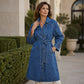 Lange denimjas met dubbele knoopsluiting voor dames