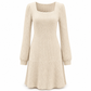 Dames Jurk met Vierkante Hals, Babydoll-model met Zakken