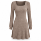 Dames Jurk met Vierkante Hals, Babydoll-model met Zakken