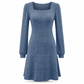 Dames Jurk met Vierkante Hals, Babydoll-model met Zakken