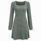 Dames Jurk met Vierkante Hals, Babydoll-model met Zakken