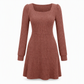 Dames Jurk met Vierkante Hals, Babydoll-model met Zakken