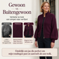 Dames gebreide trui met lanternmouwen en rits