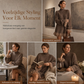 Oversized gebreide jurk met mock neck en ruche van tule