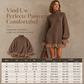 Oversized gebreide jurk met mock neck en ruche van tule
