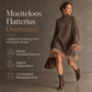 Oversized gebreide jurk met mock neck en ruche van tule
