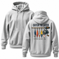 Retro-hoodie voor heren met visprint, relaxte pasvorm, zacht fleece van katoenmix met kangoeroezak