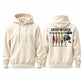 Retro-hoodie voor heren met visprint, relaxte pasvorm, zacht fleece van katoenmix met kangoeroezak
