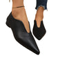Chique damesplatte schoenen met spitse neus en V-snit