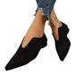 Chique damesplatte schoenen met spitse neus en V-snit