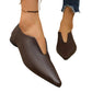 Chique damesplatte schoenen met spitse neus en V-snit