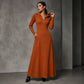 Dames Gebreide Geribbelde Hoodie Maxi Jurk