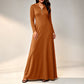 Dames Gebreide Geribbelde Hoodie Maxi Jurk