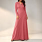 Dames Gebreide Geribbelde Hoodie Maxi Jurk
