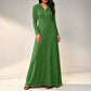 Dames Gebreide Geribbelde Hoodie Maxi Jurk