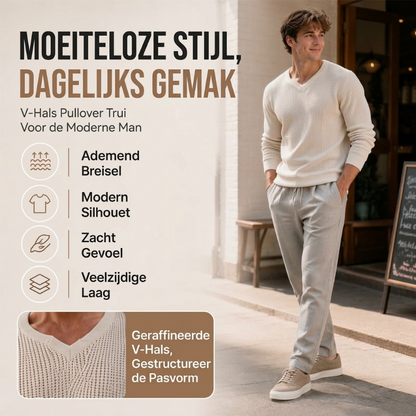 Heren casual round neck gebreid shirt