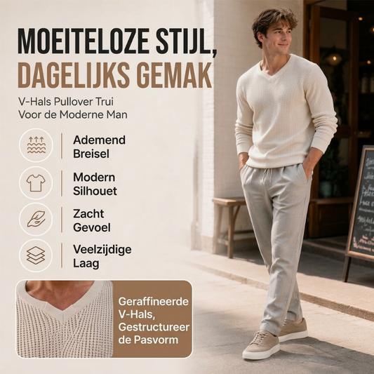 Heren casual round neck gebreid shirt