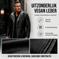 Heren imitatieleren jas met kraag en pluizige voering