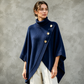 Dames asymmetric col poncho gebreide trui