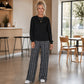 Vrouwen Casual ronde hals top & bedrukte broek set